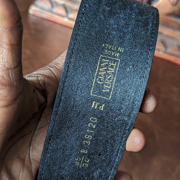 🚨SUPER RARE🚨1980s💯💎VERSACE💎✨💎2PC LEATHER & GOLDPLATE CONVERTIBLE BELT - Picture 8 of 8